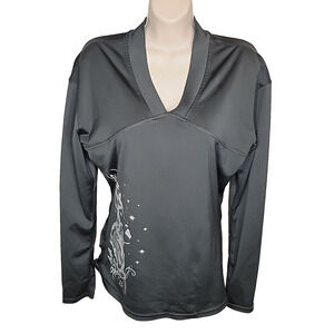 Skirt Sports Black/Silver Embellished Design Athleisure Top Size M